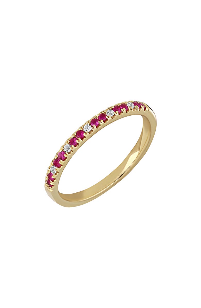 Bony Levy Ruby & Diamond Stack Ring, Main, color, Pink/ Gold