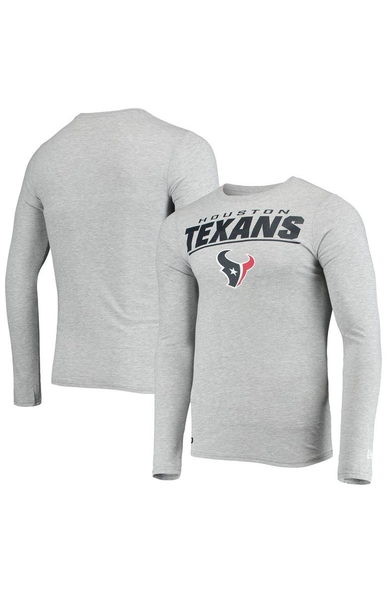 New Era Men's New Era Heathered Gray Houston Texans Combine Authentic Stated Long Sleeve T-Shirt, Main, color, Heather Gray