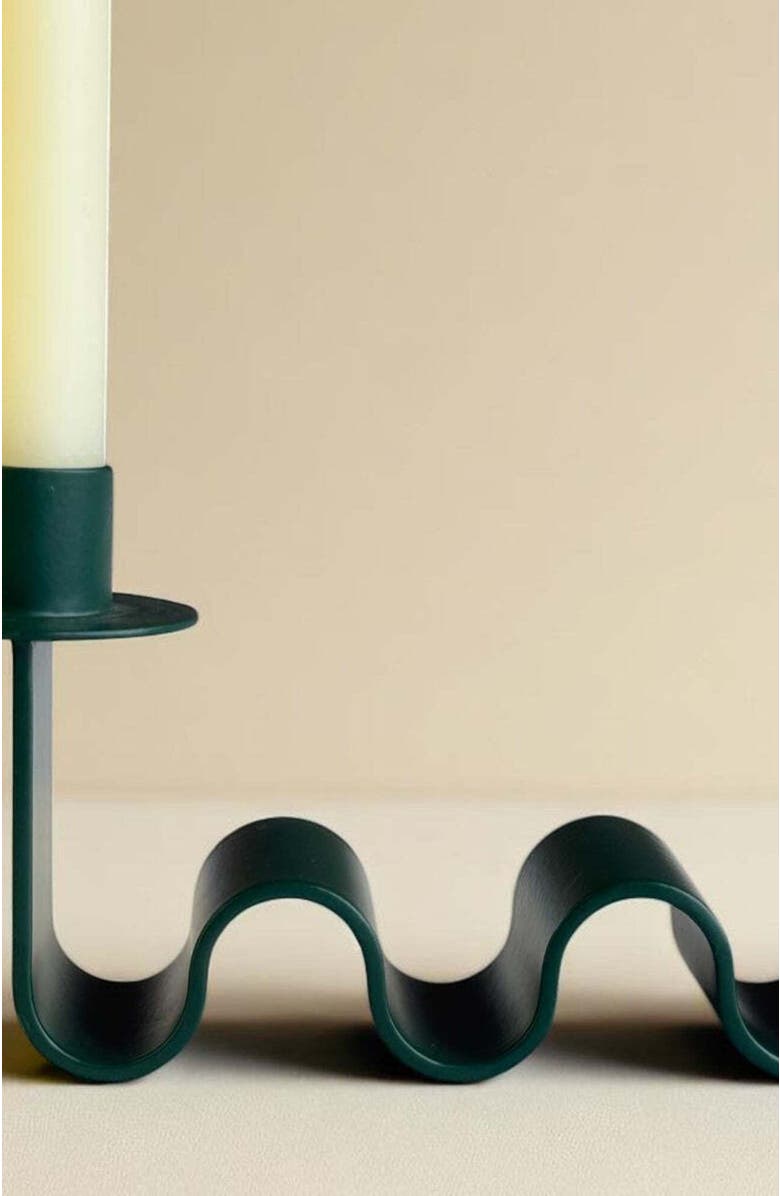 Meso Goods Helen Candle Holder, Alternate, color, Forest Green
