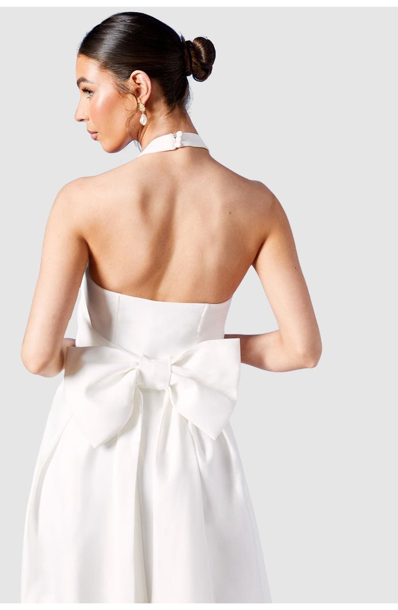 Coast Satin Halterneck Wedding Dress, Alternate, color, Ivory