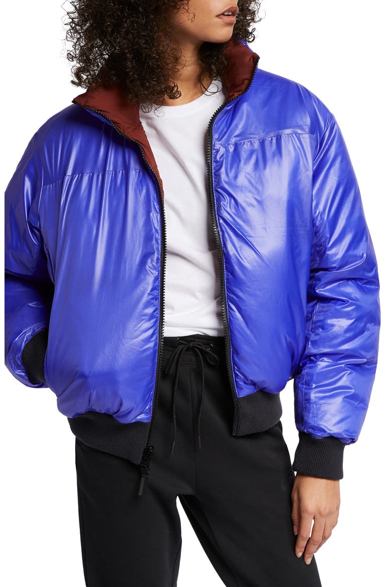 NRG Reversible Down Fill Puffer Jacket, Alternate, color, PUEBLO BROWN/ VIOLET/ BLACK