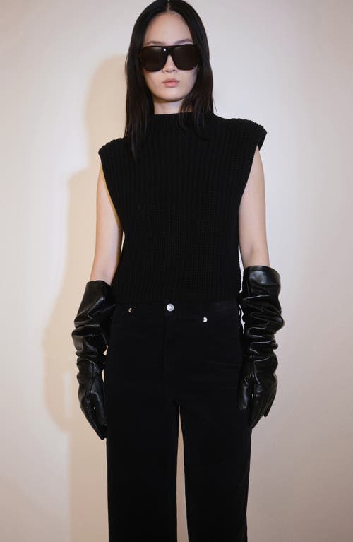 Shop Mango Wide Leg Corduroy Jeans In Black