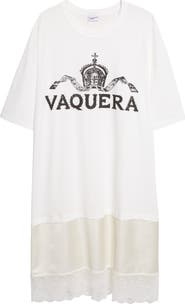 Vaquera Mixed Media Graphic T-Shirt Dress