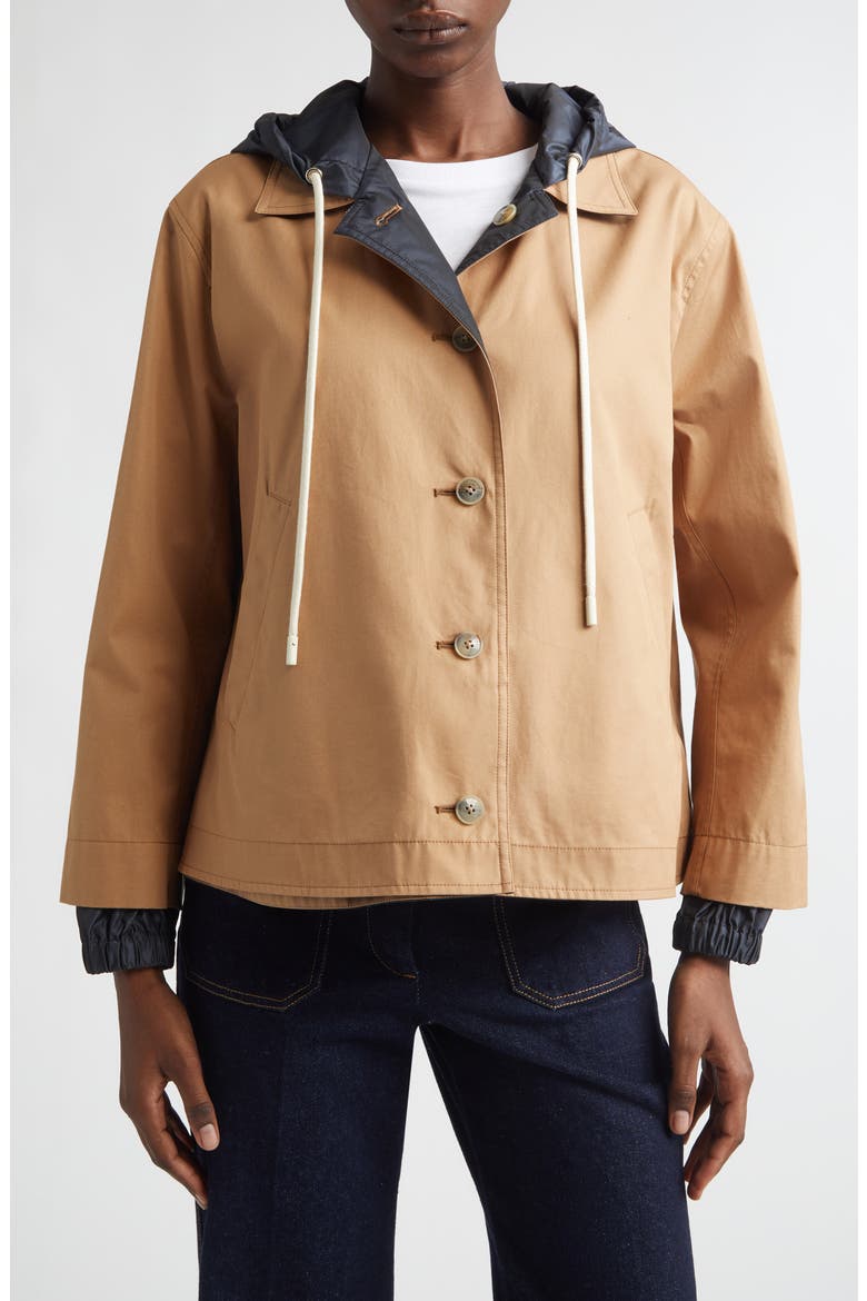 Techno Hooded Reversible Jacket, Main, color, 2192 CAMEL TO NAVY