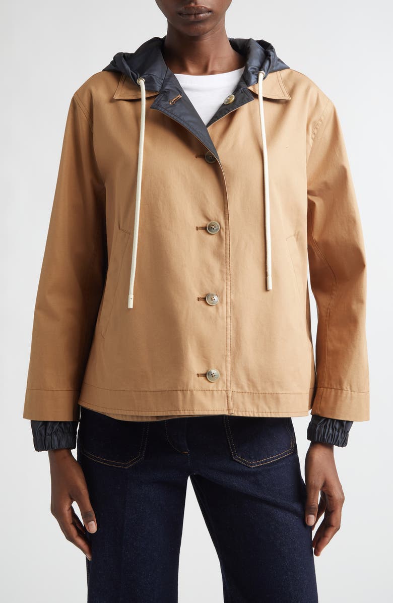 Herno Techno Hooded Reversible Jacket, Main, color, 2192 Camel To Navy