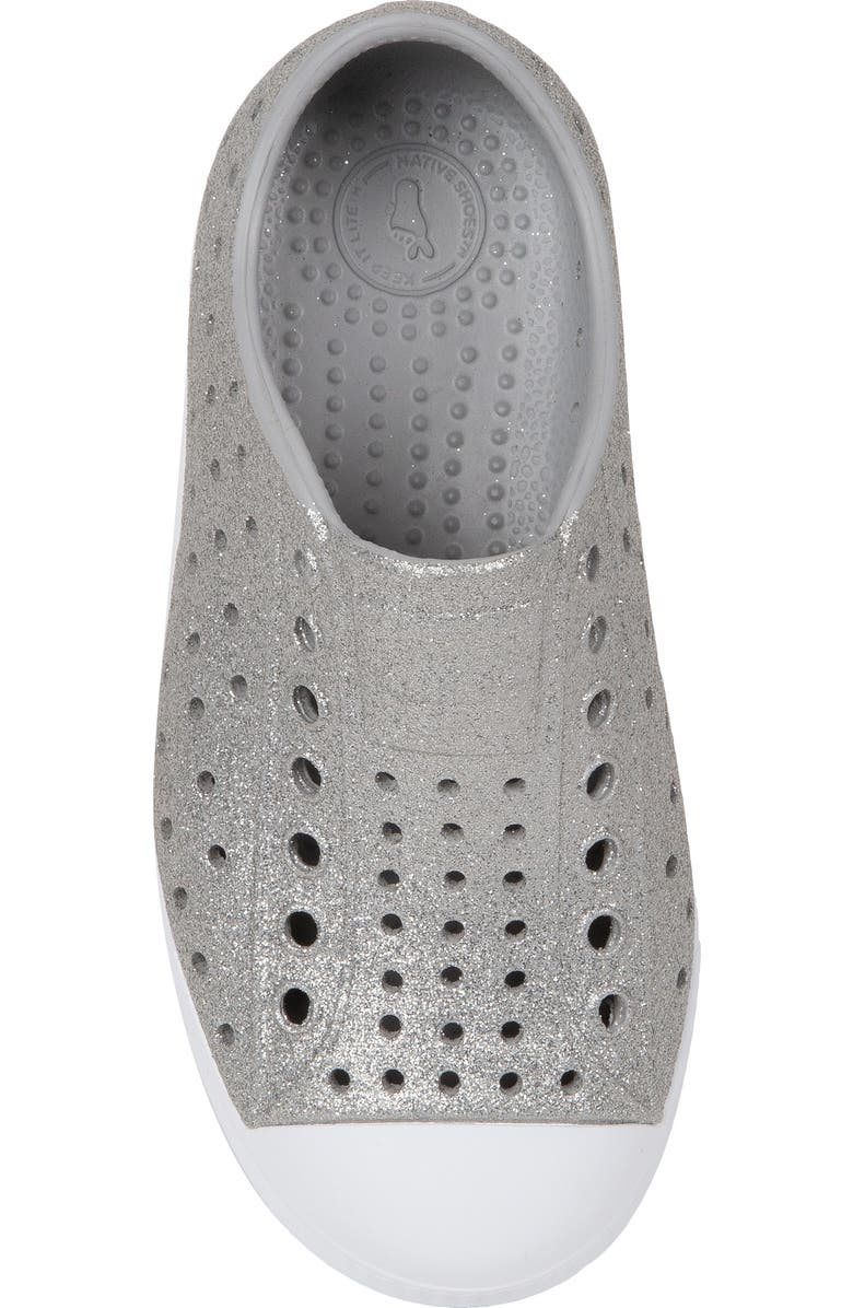 Native Shoes Kids
Jefferson Bling Slip-On Sneaker, Alternate, color, Platinum Bling/ Shell White