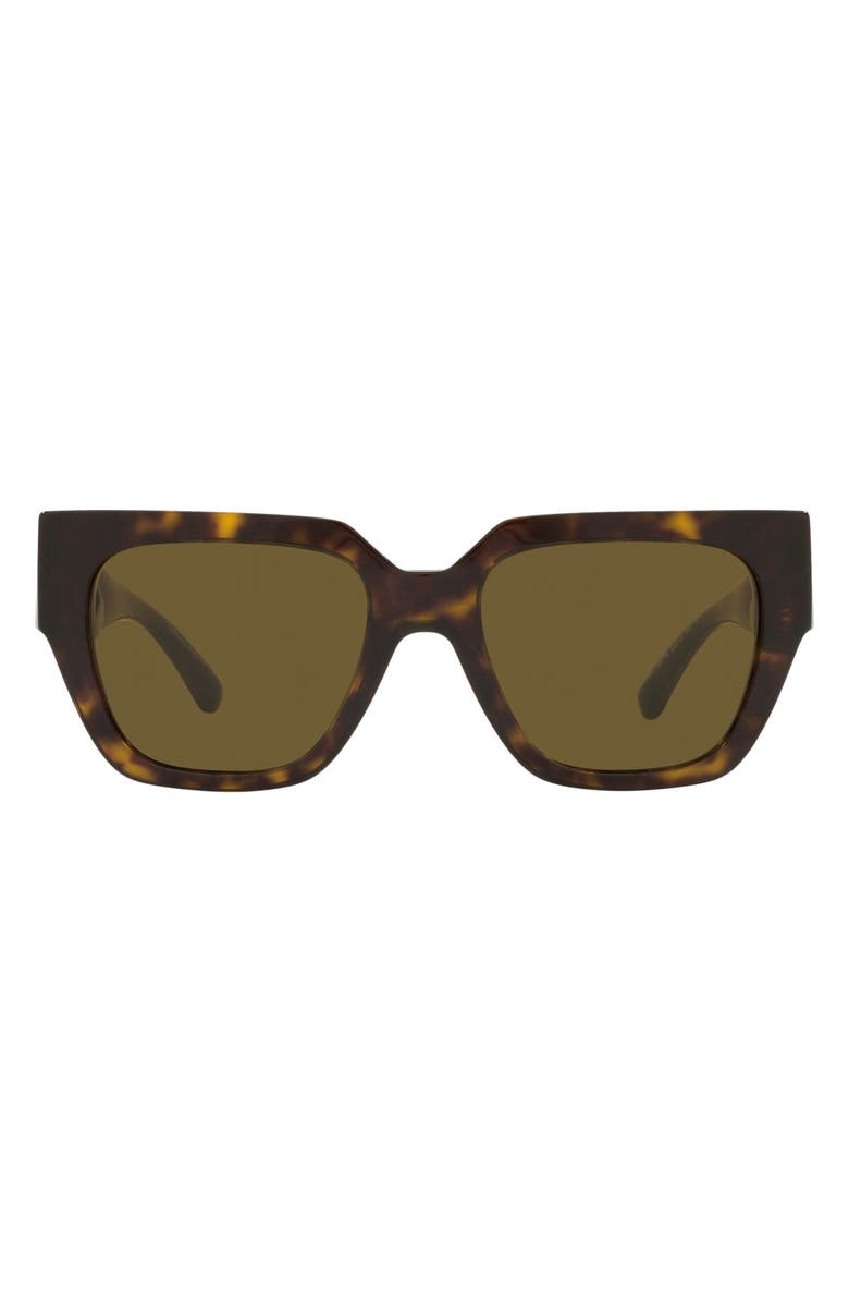 Versace 53mm Square Sunglasses, Main, color, Dark Havana / Dark Brown