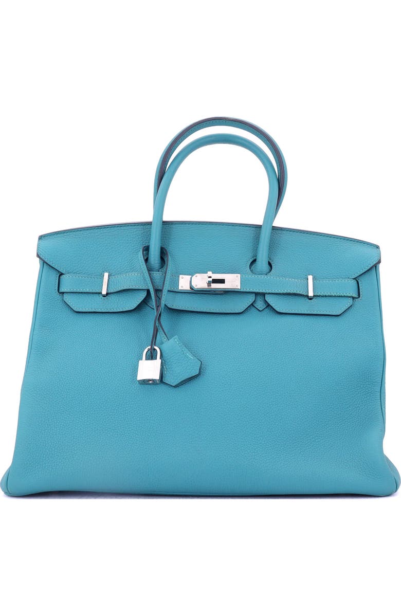 Pre-Owned Hermes Birkin Handbag Blue Togo with Palladium Hardware 35, Main, color,