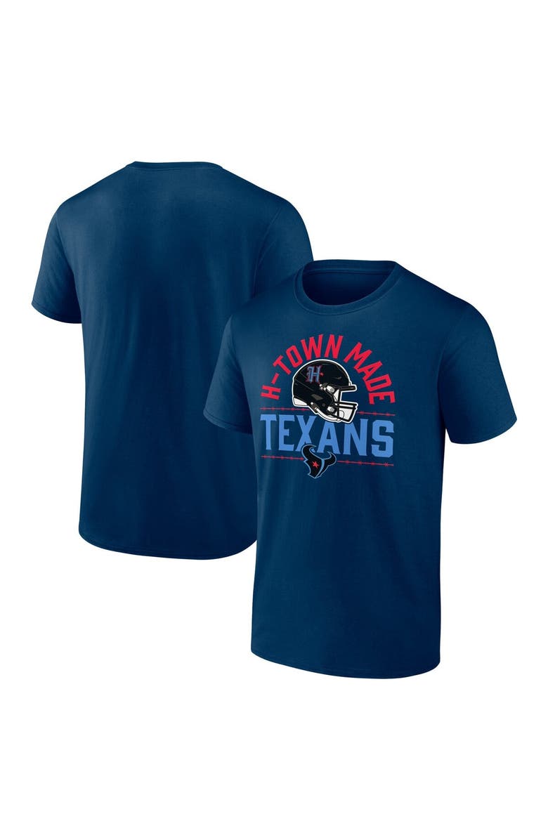 FANATICS Men's Fanatics Navy Houston Texans H-Town Helmet T-Shirt, Alternate, color, Navy
