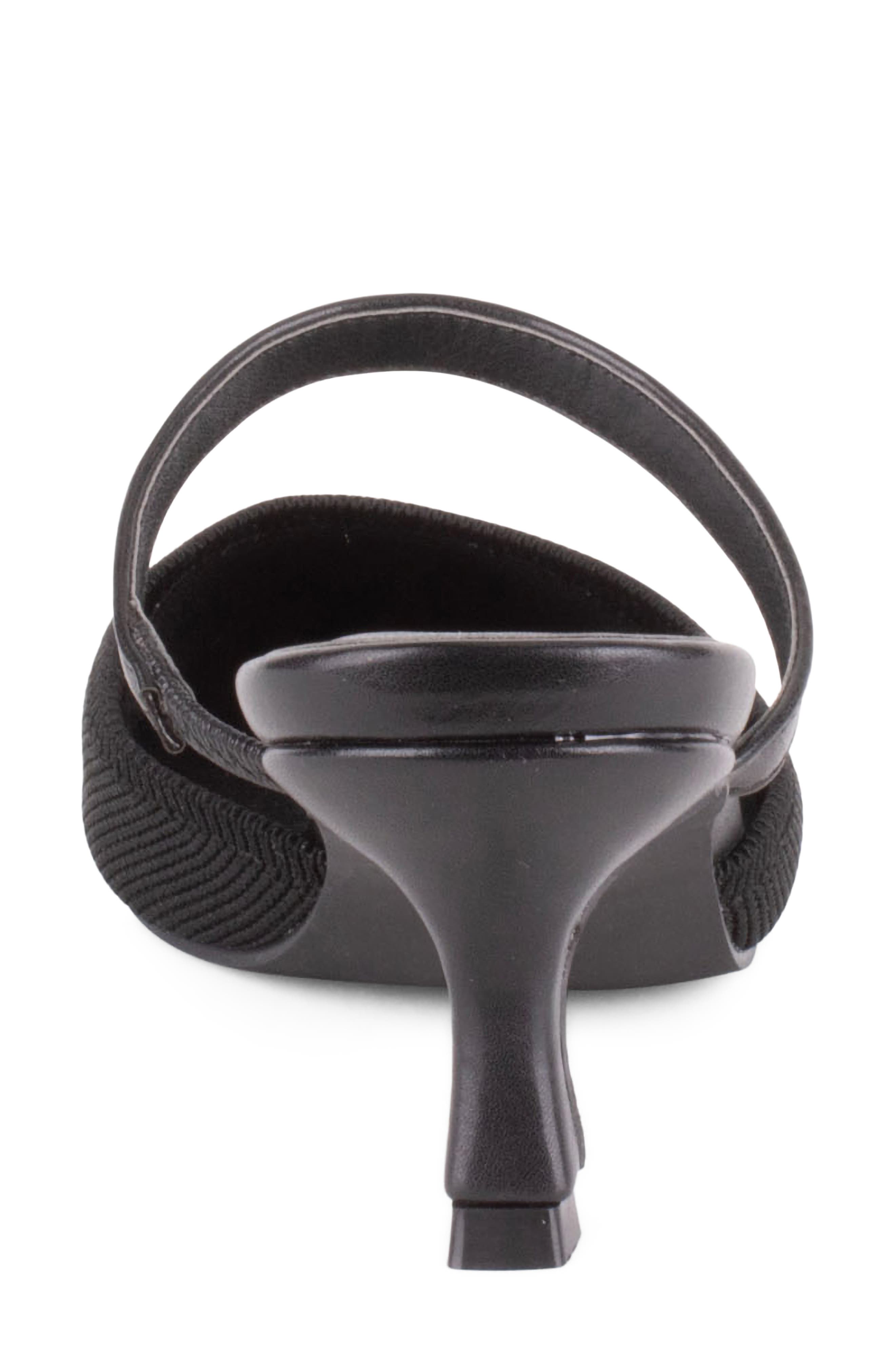 Tahari Fuji Pointed Toe Kitten Heel Mule, Alternate, color, Black