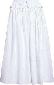 Cecilie Bahnsen Dalia Scalloped Broderie Anglaise Trim Poplin Midi Skirt