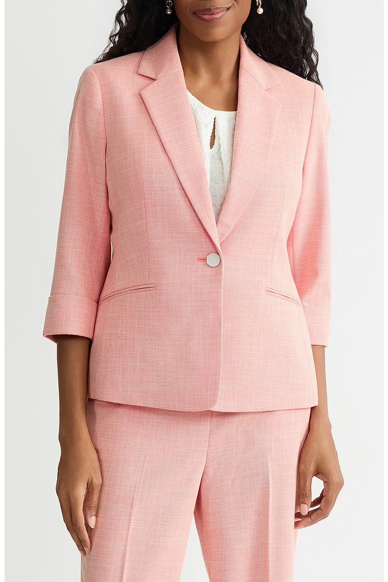 Cuff Sleeve One-Button Blazer, Main, color, MANDARIN/ VANILLA ICE