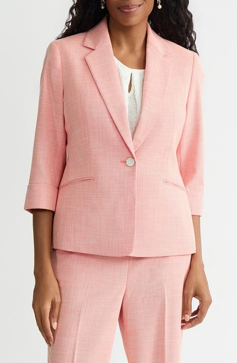 Cuff Sleeve One-Button Blazer