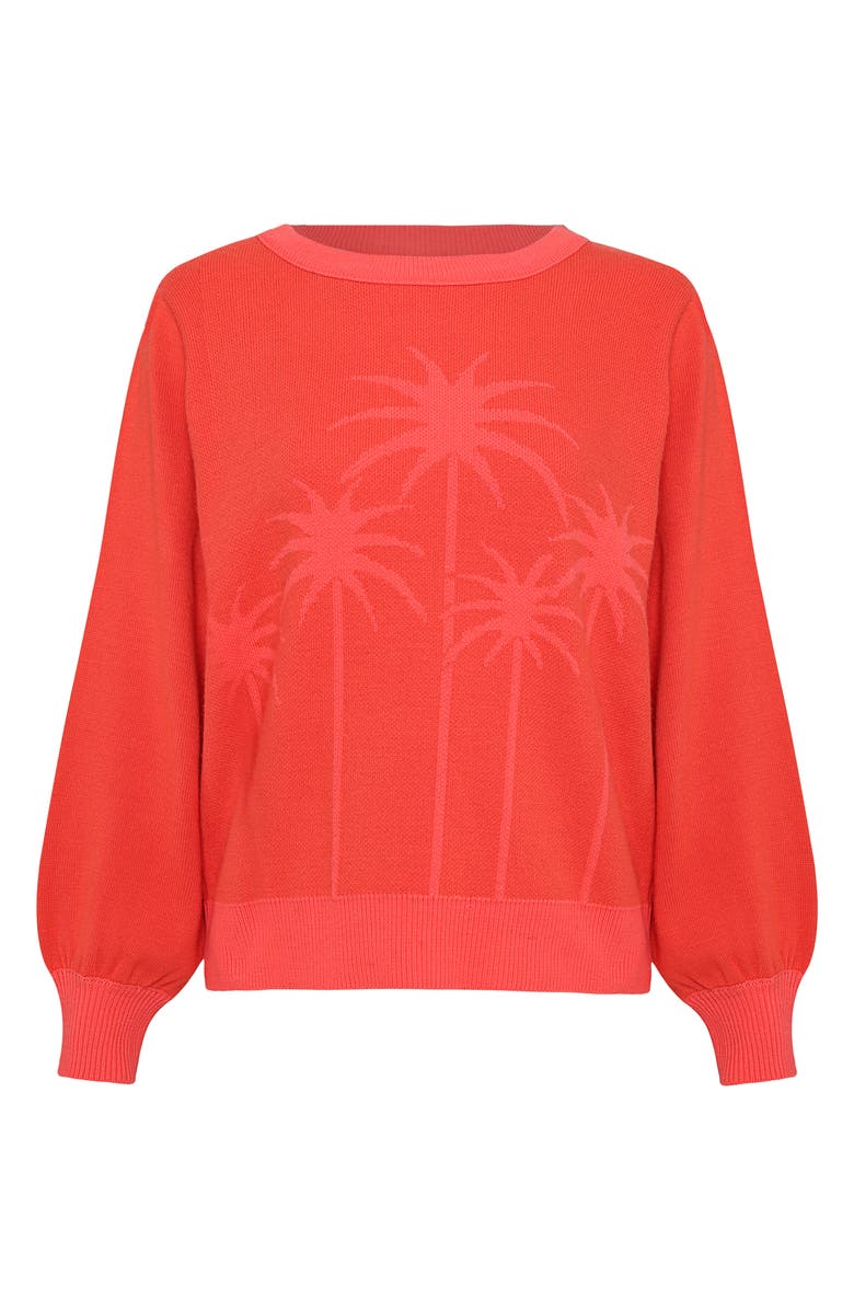 Maaji Palm View Crewneck Sweatshirt, Alternate, color, Bright Red