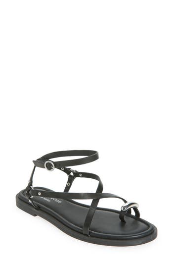 Rag & Bone Geo Ring Ankle Strap Sandal In Black