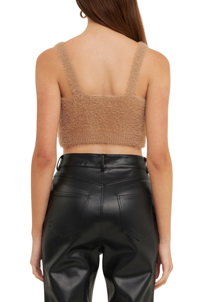 Plush Crop Sweater Camisole, Alternate, color, BEIGE