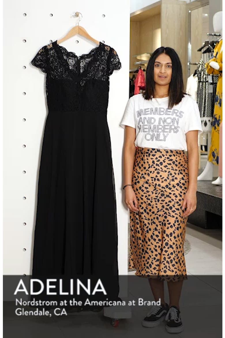Lace & Chiffon Cap Sleeve Gown video