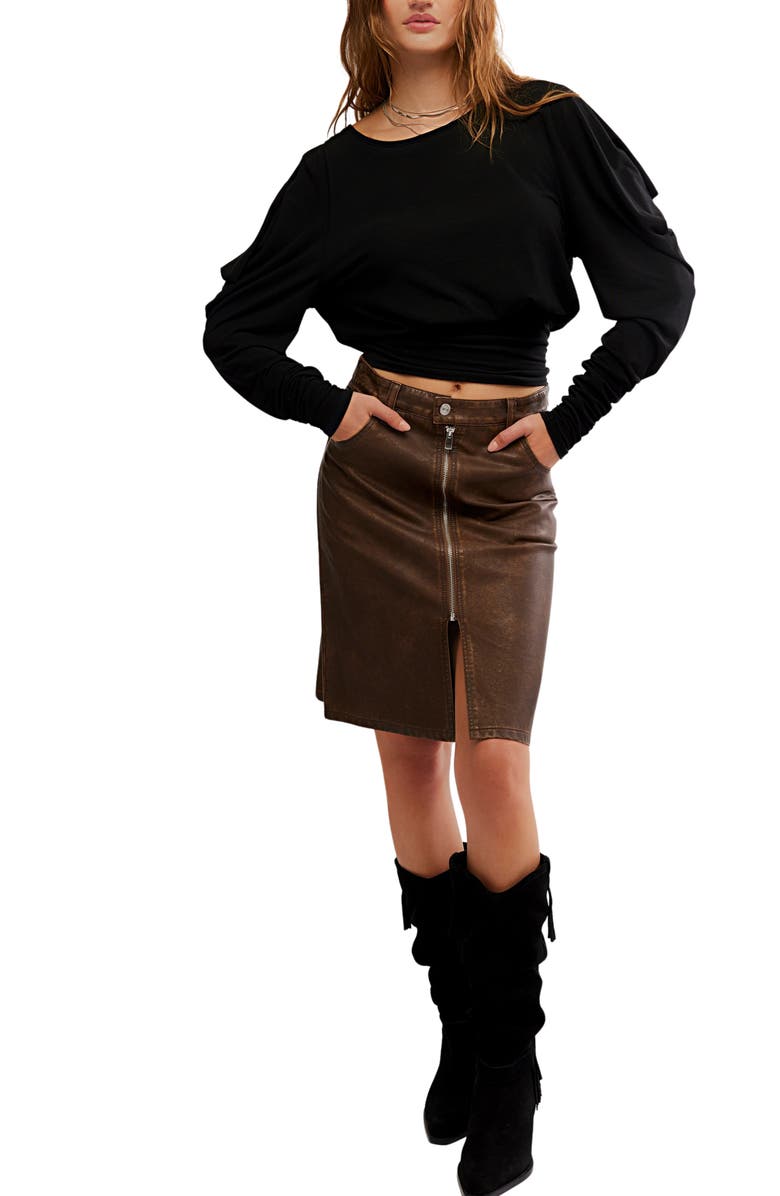 Free People Moxie Draped Jersey Top, Alternate, color, Black