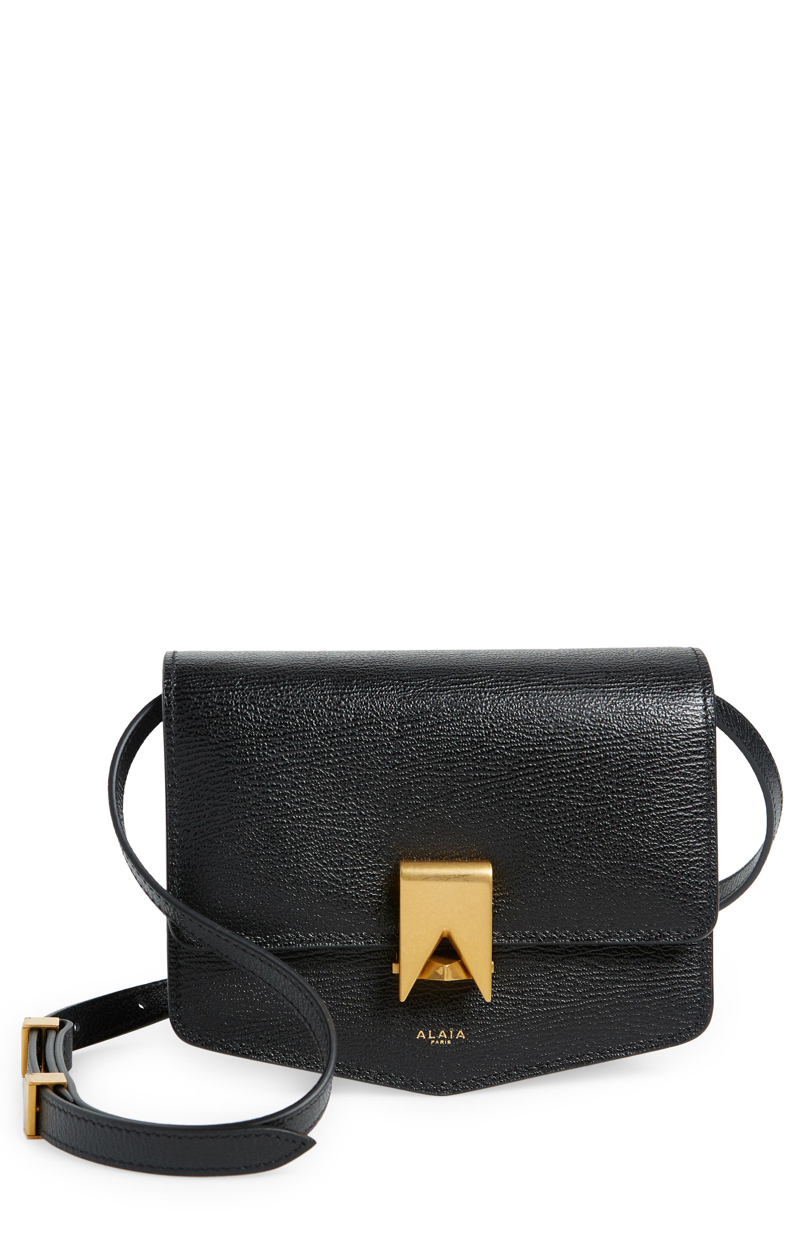 Alaïa Small Le Papa Leather Crossbody Bag, Main, color, 