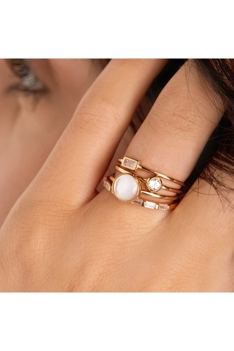 Single Baguette Ring, Alternate, color, Gold