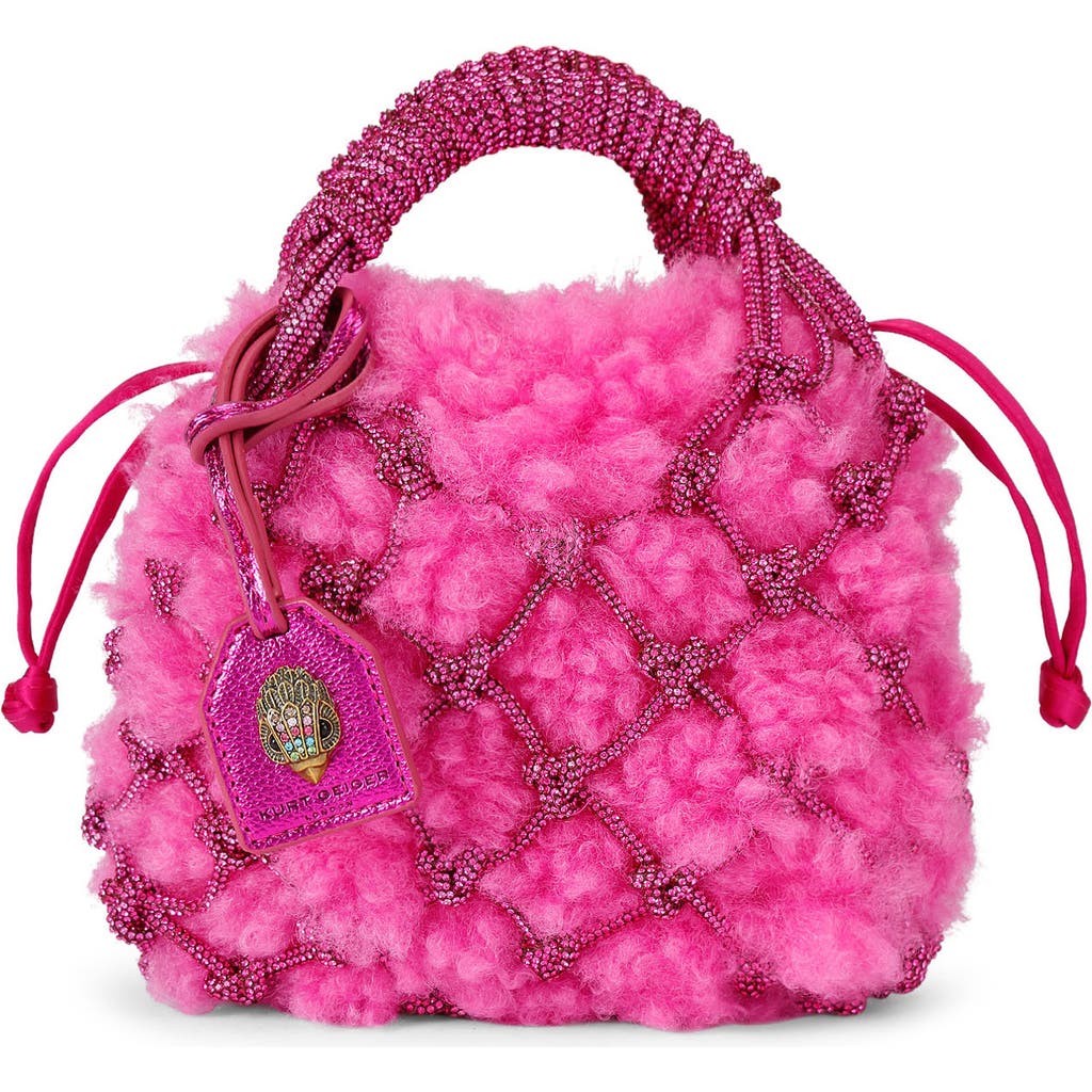 Kurt Geiger London Small Crystal Macramé Bag In Pink