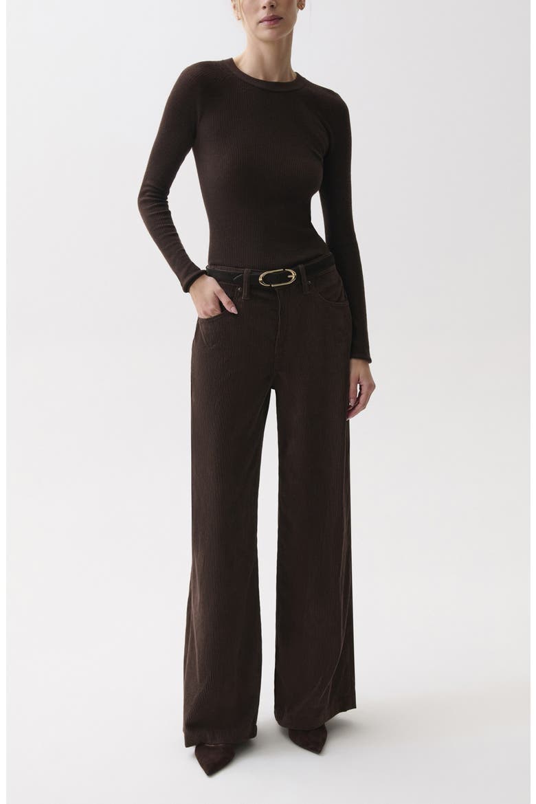 Jadyn High Waist Wide Leg Corduroy Pants, Alternate, color, MOCHA