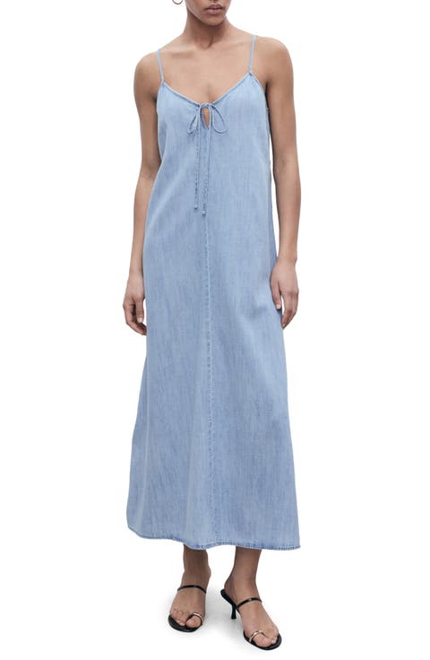 Denim Halter Shift Dress