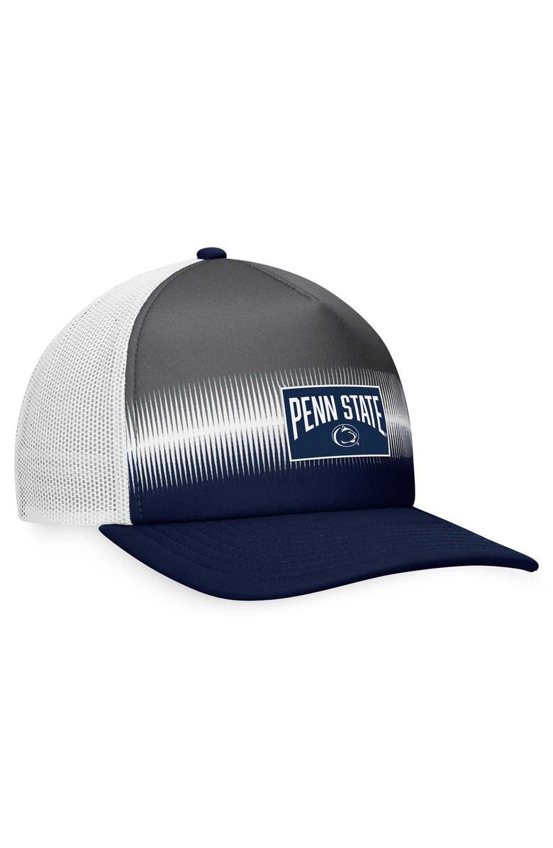 TOP OF THE WORLD Men's Top of the World Navy/Gray Penn State Nittany Lions Daybreak Foam Trucker Adjustable Hat, Alternate, color, Navy