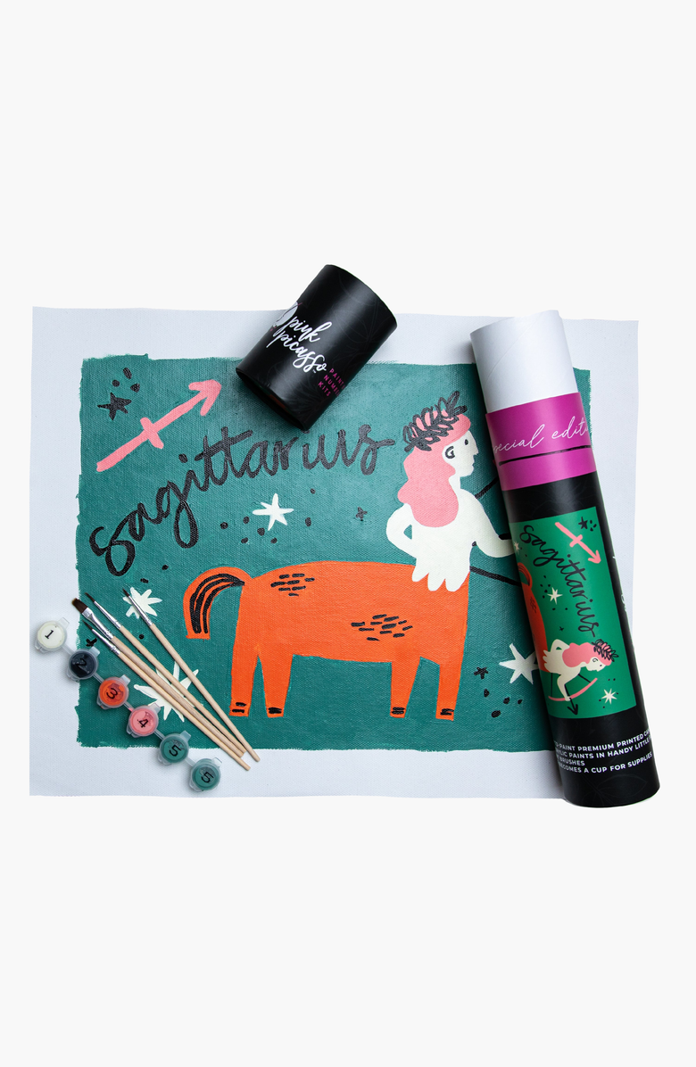 Pink Picasso Kits Special Edition Zodiac Sagittarius Paint by Numbers Kit, Main, color, Teal / Green