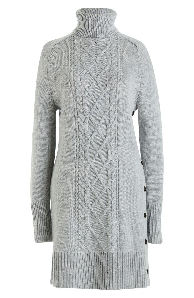 J.Crew Cable Knit Turtleneck Sweater Dress, Alternate, color,