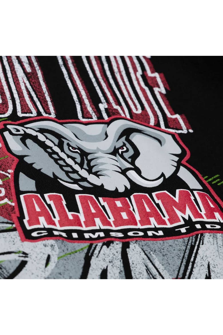 Men's Mitchell & Ness  Black Alabama Crimson Tide Half Time Fleece Crewneck Sweatshirt, Alternate, color, Black