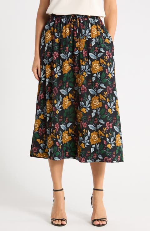 Tie Waist Midi Skirt