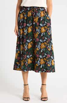 Tie Waist Midi Skirt