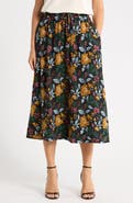 Adrianna Papell Tie Waist Midi Skirt