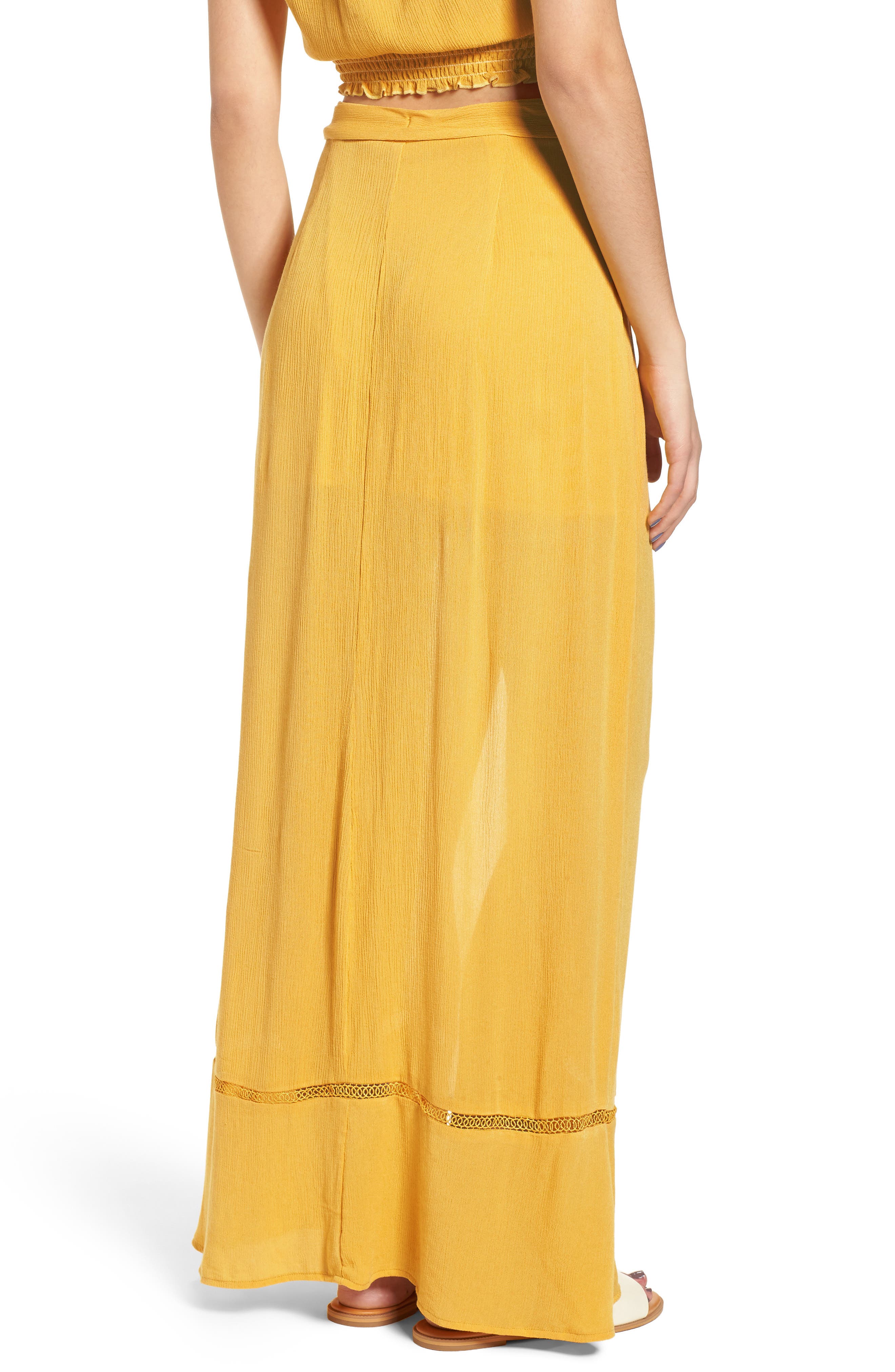 BP. Slit Front Crochet Inset Maxi Skirt (Women) | Nordstromrack
