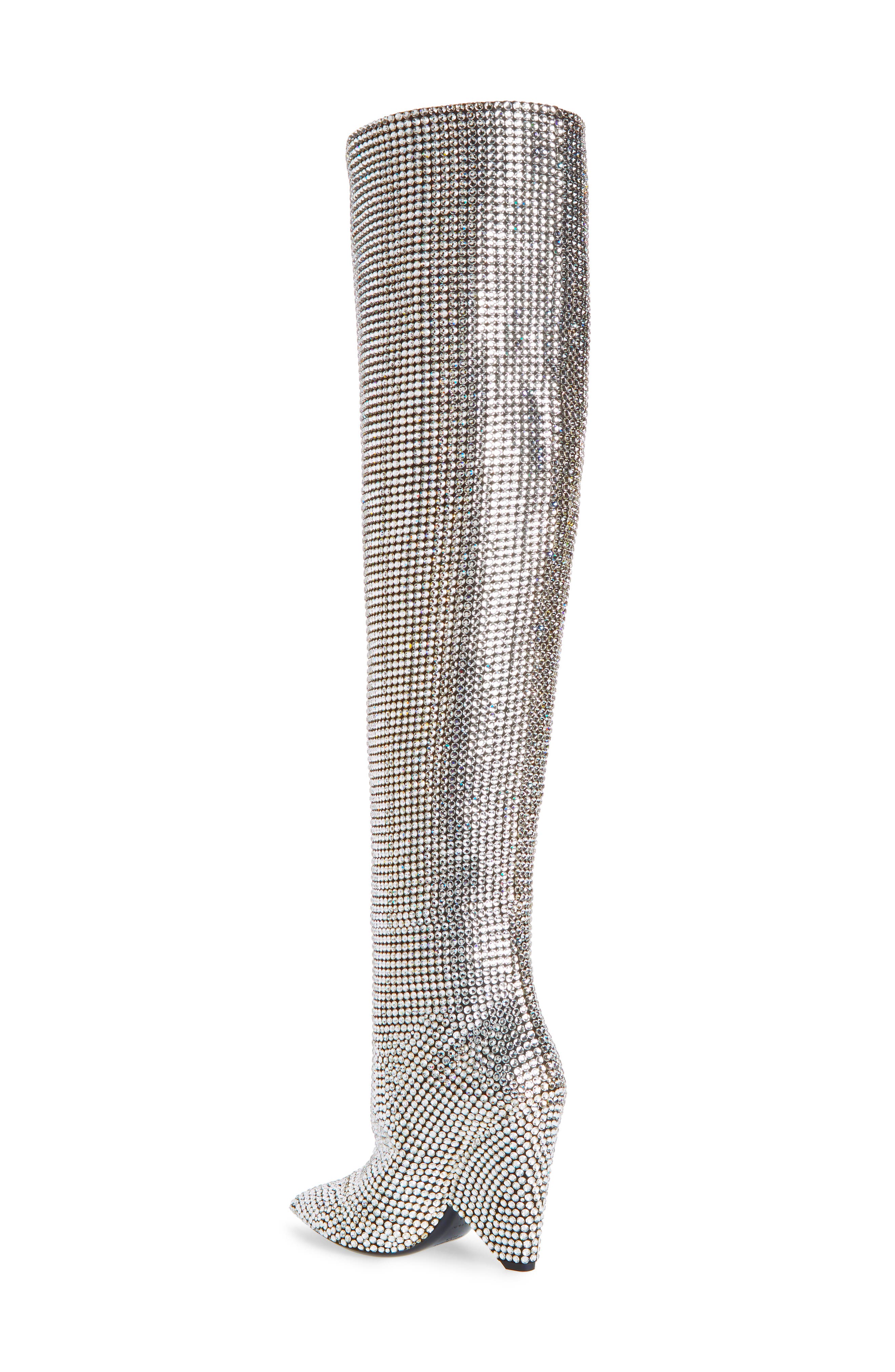 Saint Laurent Niki Crystal Embellished Boot, Alternate, color, 