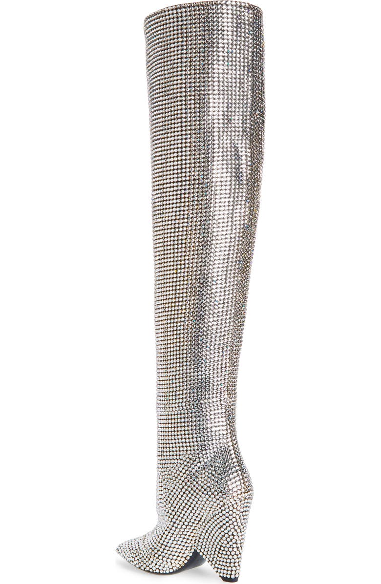 Saint Laurent Niki Crystal Embellished Boot, Alternate, color,