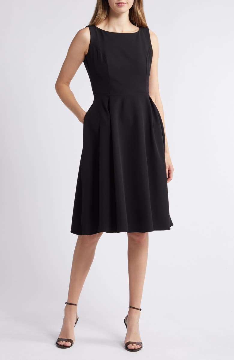 NIKKI LUND Clara Bateau Neck Dress, Main, color, Black