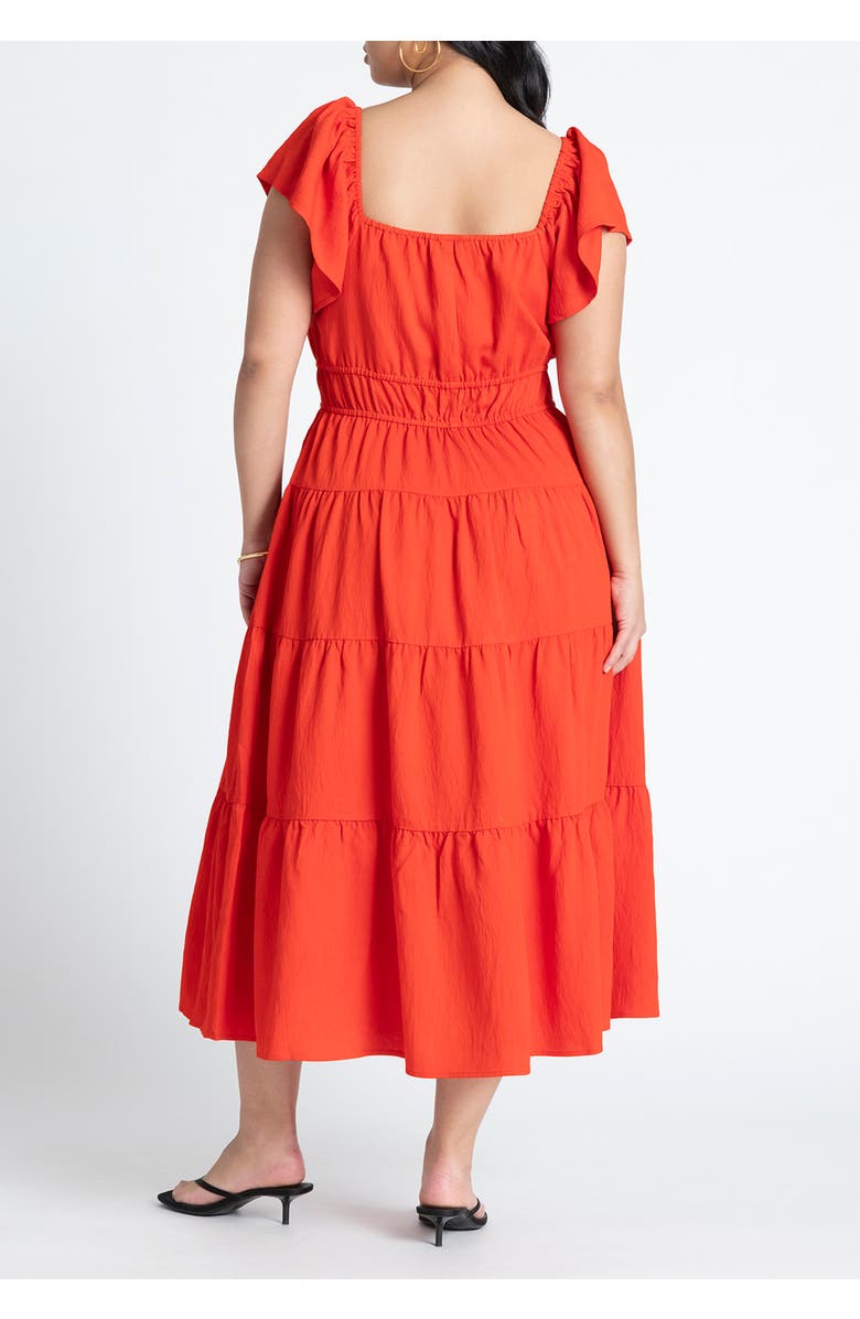 ELOQUII Ruffled Tiered Maxi Dress, Alternate, color, High Risk Red