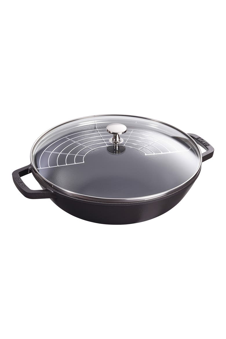 4.5-Quart Enameled Cast Iron Perfect Pan, Main, color, MATTE BLACK