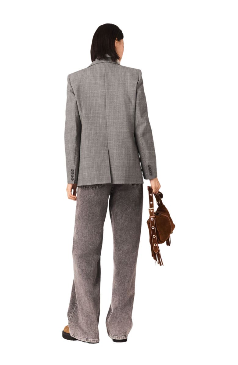 maje Wide-leg jeans with chain-link belt, Alternate, color, Grey