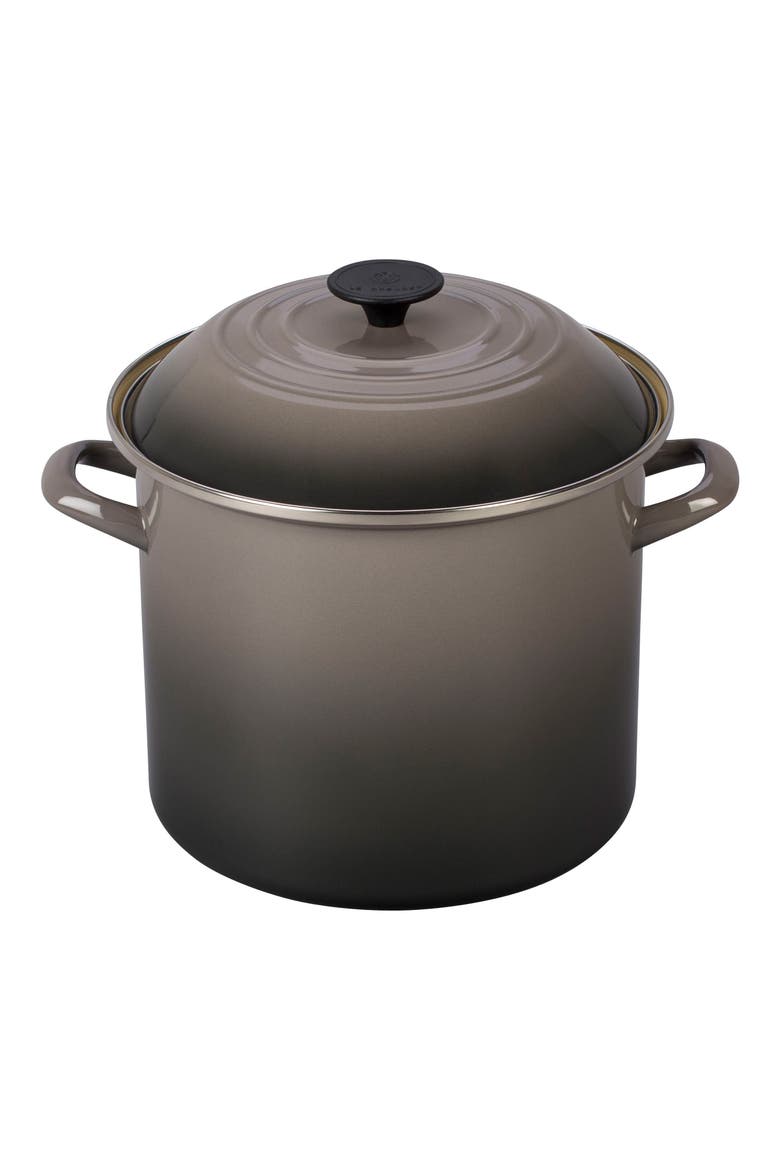 10-Quart Enameled Steel Stockpot, Main, color, OYSTER