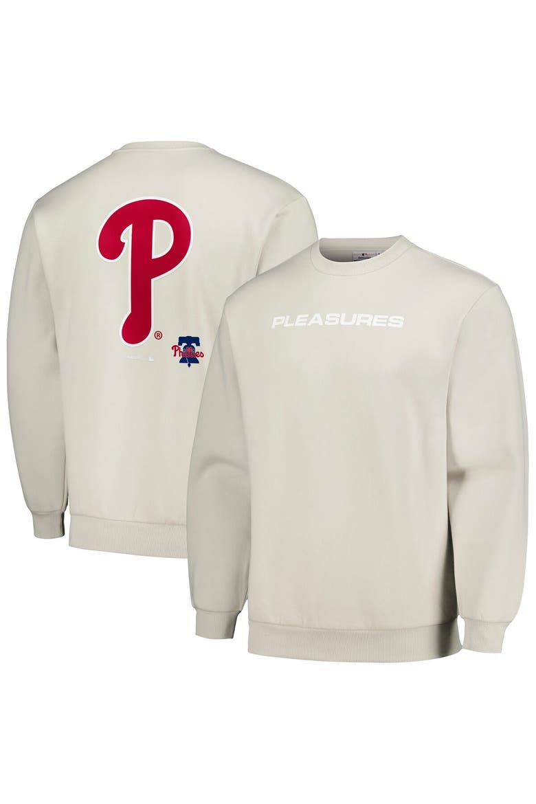 Men's PLEASURES Gray Philadelphia Phillies Ballpark Pullover Sweatshirt, Alternate, color, Gray