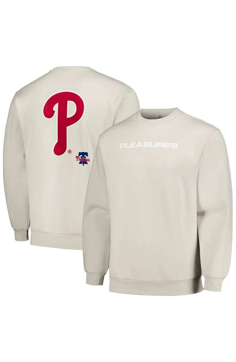 PLEASURES Men's PLEASURES Gray Philadelphia Phillies Ballpark Pullover Sweatshirt, Alternate, color, Gray