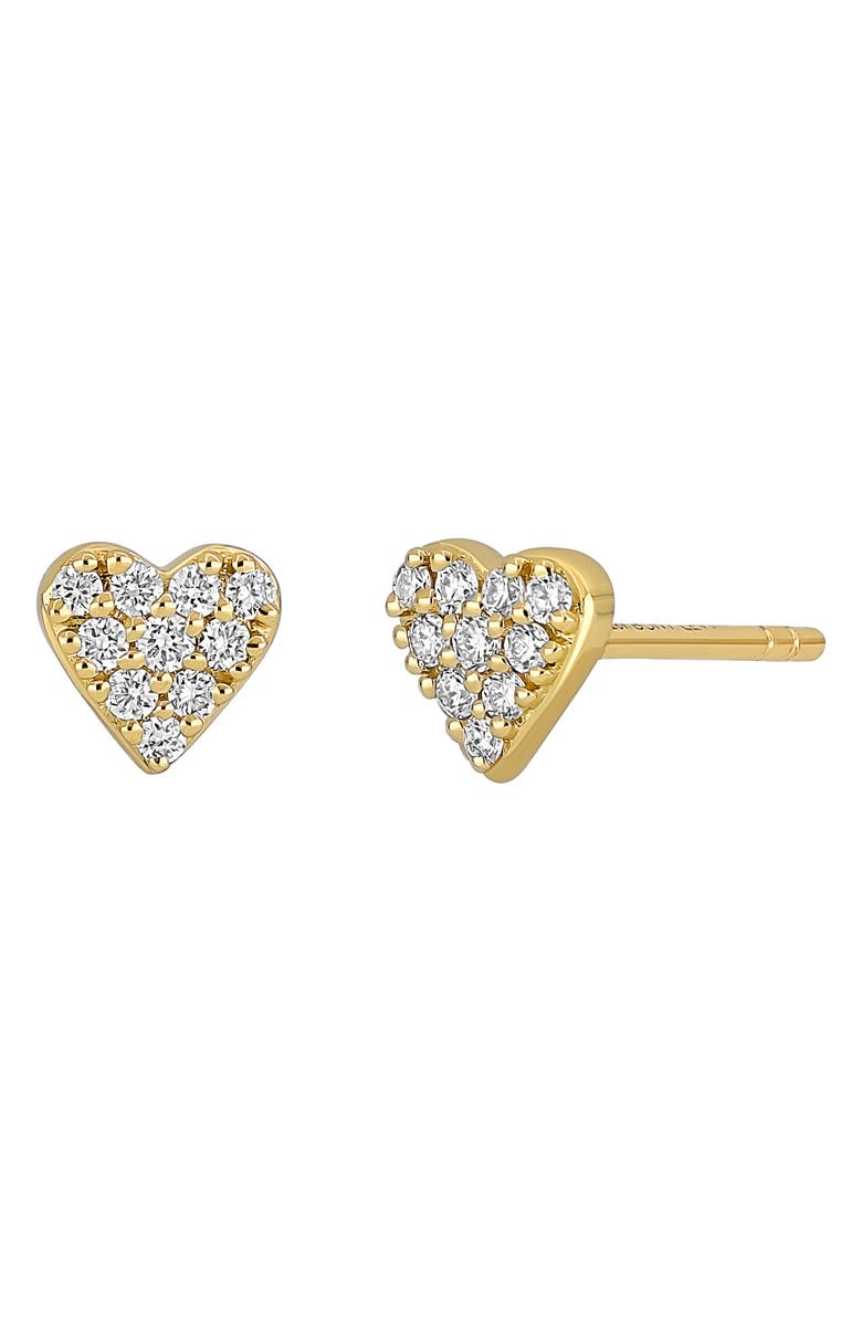 Bony Levy Mika Heart Diamond Stud Earrings, Main, color, 
