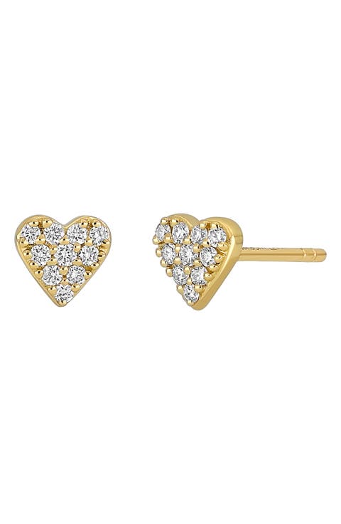 Mika Heart Diamond Stud Earrings (Nordstrom Exclusive)