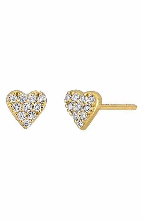 Mika Heart Diamond Stud Earrings (Nordstrom Exclusive)