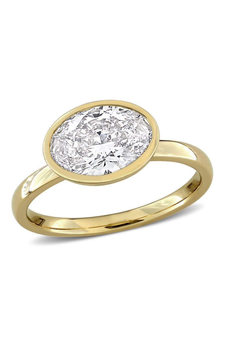 Lab Grown Diamond Oval Solitaire Ring 14k Gold, Main, color, Yellow Gold