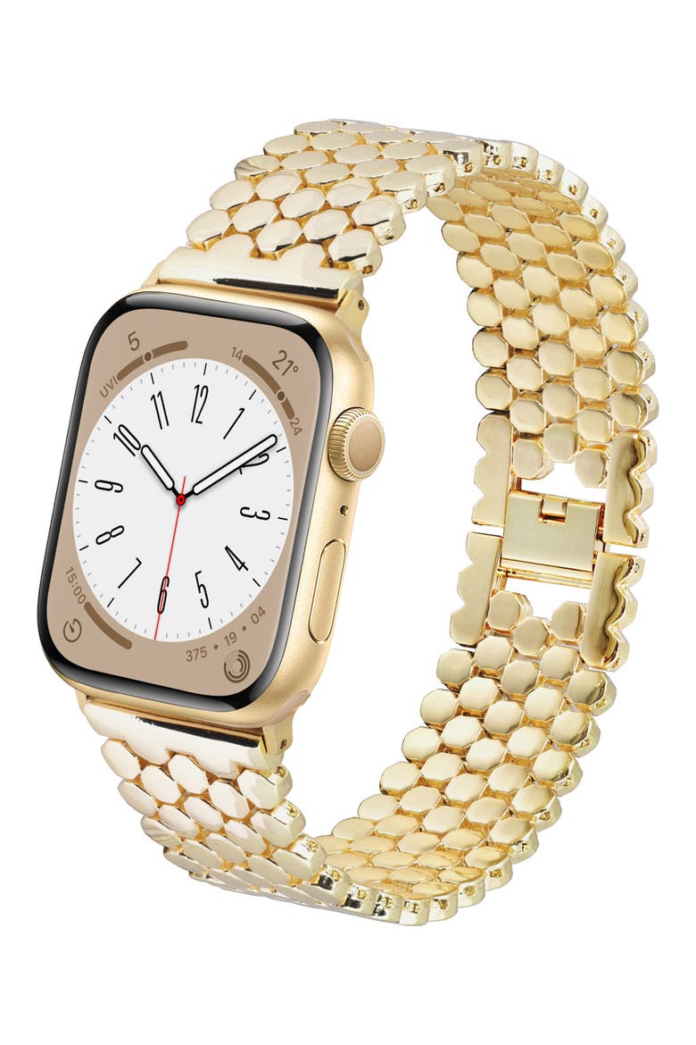 Honeycomb Apple Watch® Bracelet Watchband, Alternate, color, GOLD