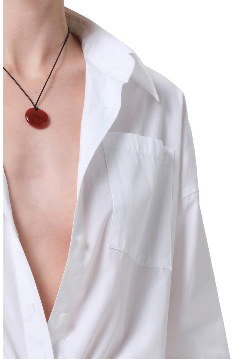 Frances Cape Cotton Cropped Button-Up Shirt, Alternate, color, OPTIC WHITE